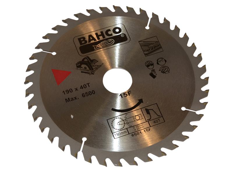 Bahco 8501-15F Portable/Table Saw Blade for Wood 190 x 30mm x 40T