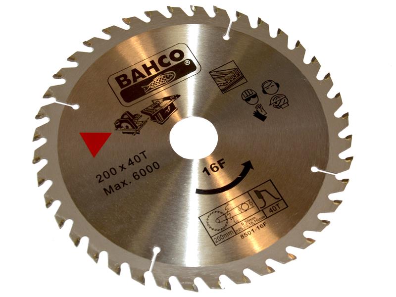 Bahco 8501-16F Portable/Table Saw Blade for Wood 200 x 30mm x 40T