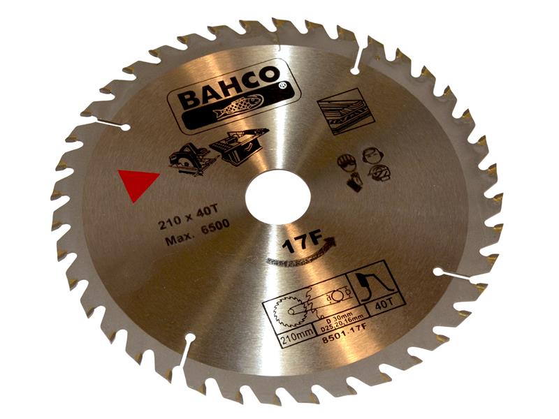 Bahco 8501-17F Portable/Table Saw Blade for Wood 210 x 30mm x 40T