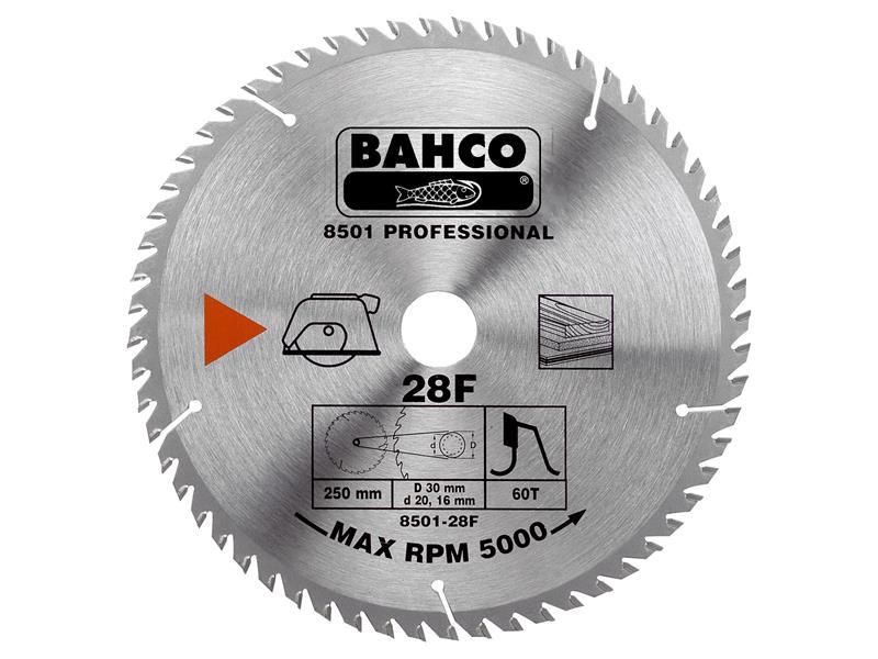 Bahco 8501-28F Portable/Table Saw Blade for Wood 250 x 30mm x 40T