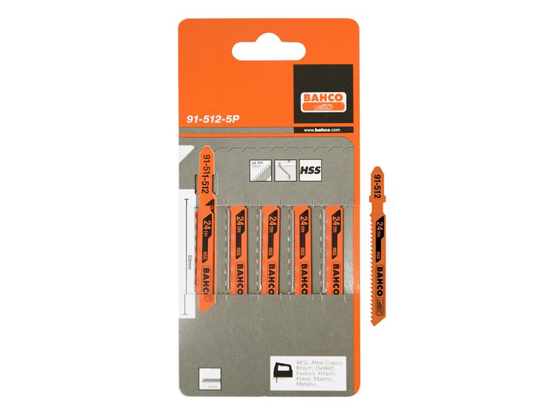 Bahco 91-512-5P HSS Metal Jigsaw Blades (Pack 5)