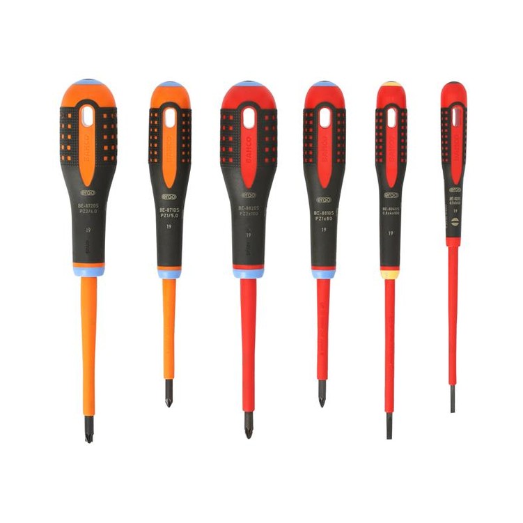 Bahco BE-9884S ERGO™ VDE Insulated Screwdriver Set, 6 Piece - Watson Hire