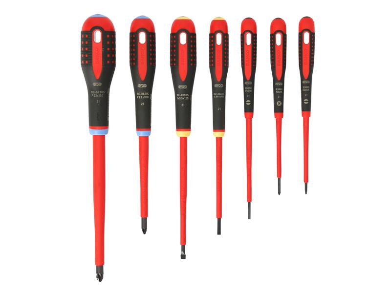 Bahco BE-9888S ERGO™ VDE Insulated Screwdriver Set, 7 Piece