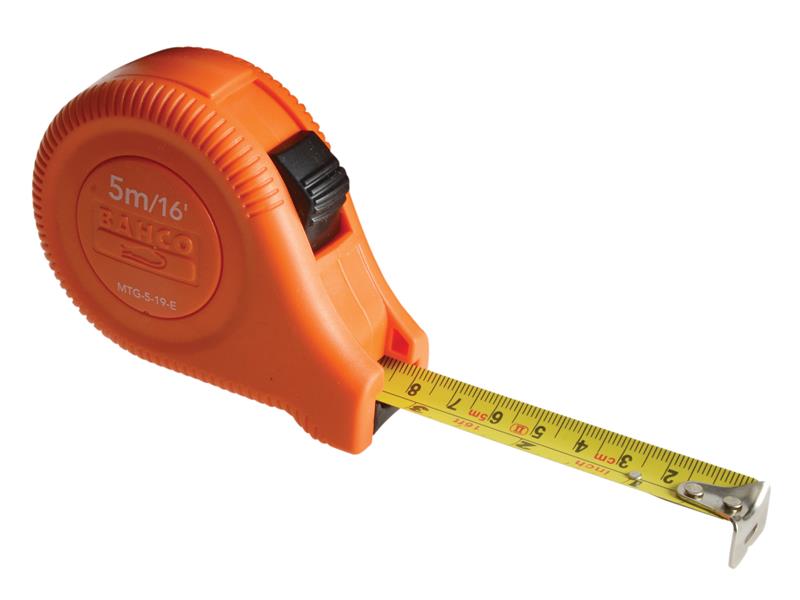 Bahco MTG Short Measuring Tape 5m/16ft (Width 19mm)