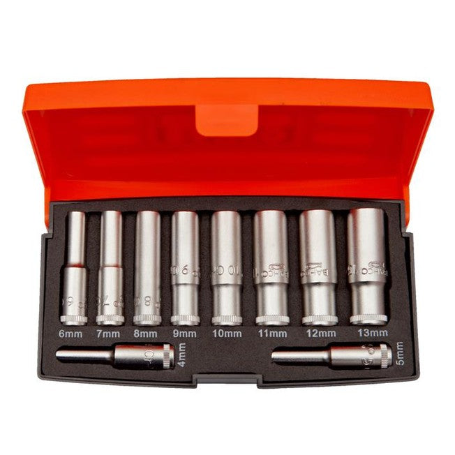 Bahco S0810L 1/4in Drive Deep Socket Set, 10 Piece - Watson Hire