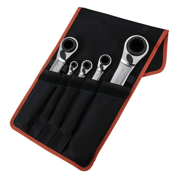 Bahco S4RM Series Reversible Ratchet Spanners Set, 5 Piece