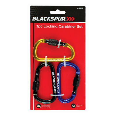 BLACKSPUR 3PC LOCKING CARABINER SET