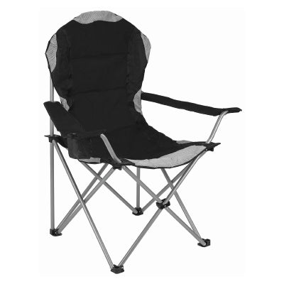 REDWOOD LEISURE PADDED HIGH BACK CANVAS CHAIR BLACK