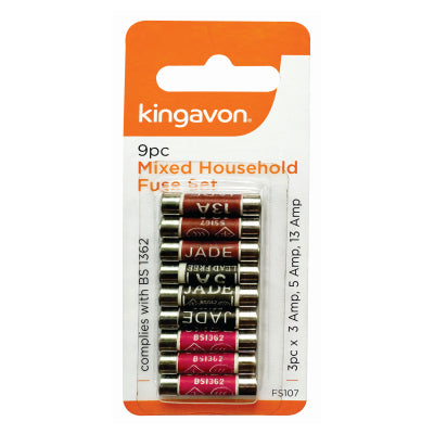 BLACKSPUR 9PC MIXED HOUSEHOLD FUSE SET