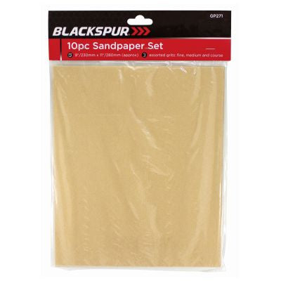 BLACKSPUR 10PC SANDPAPER SET 230MM X 280MM