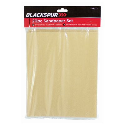 BLACKSPUR 20PC SANDPAPER SET 230MM X 280MM