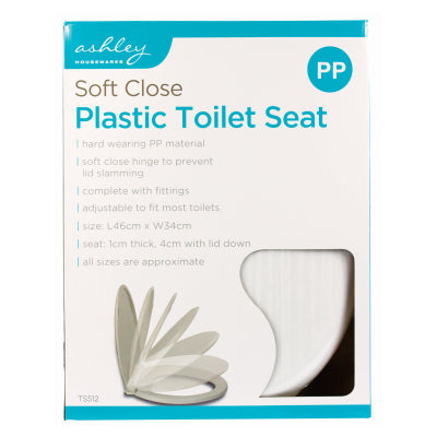 ASHLEY SOFT CLOSE PLASTIC TOILET SEAT