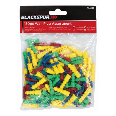 BLACKSPUR 150PC WALL PLUG ASSORTMENT