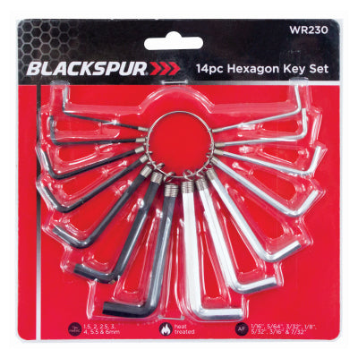 BLACKSPUR 14PC HEXAGON KEY SET AF + MM