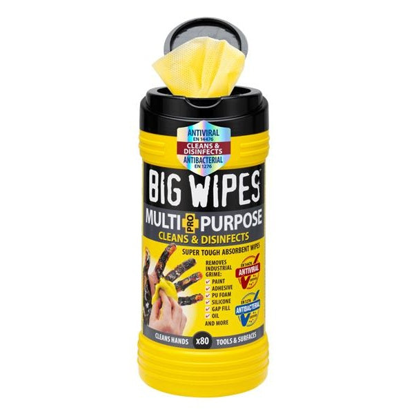 Big Wipes Multi-Purpose Pro+ Antiviral Wipes (Tub 80)