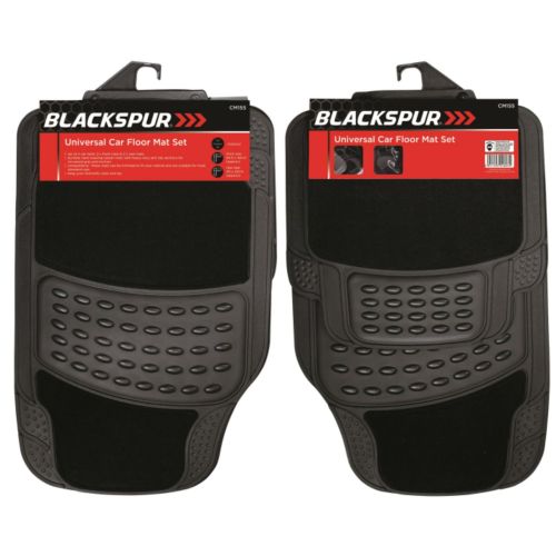 BLACKSPUR 4 PIECE RUBBER AND CARPET MATS