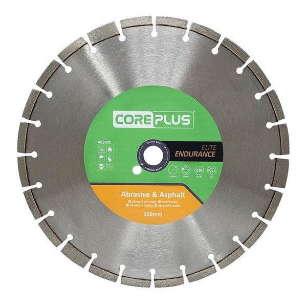 CorePlus AB350E Elite Abrasive & Asphalt Diamond Blade 350mm