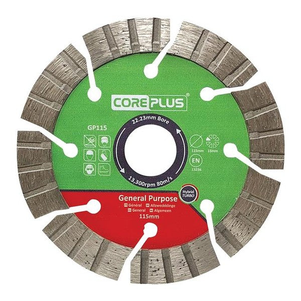 CorePlus GP115 General-Purpose Hybrid Turbo Diamond Blade 115mm