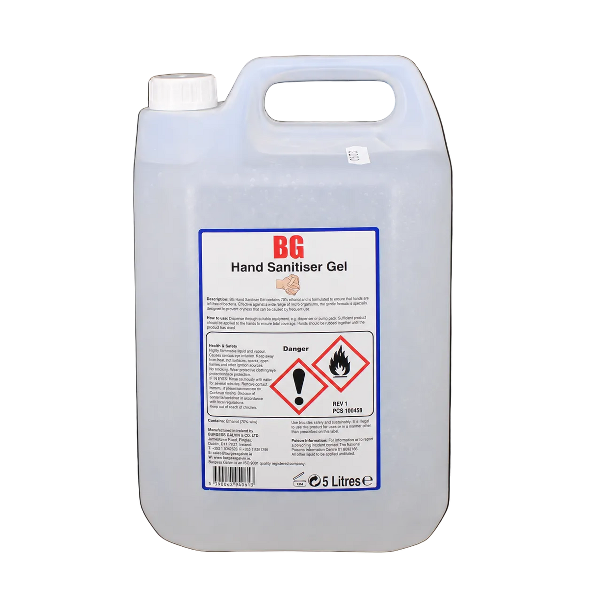 BG HAND SANITISER GEL 5L