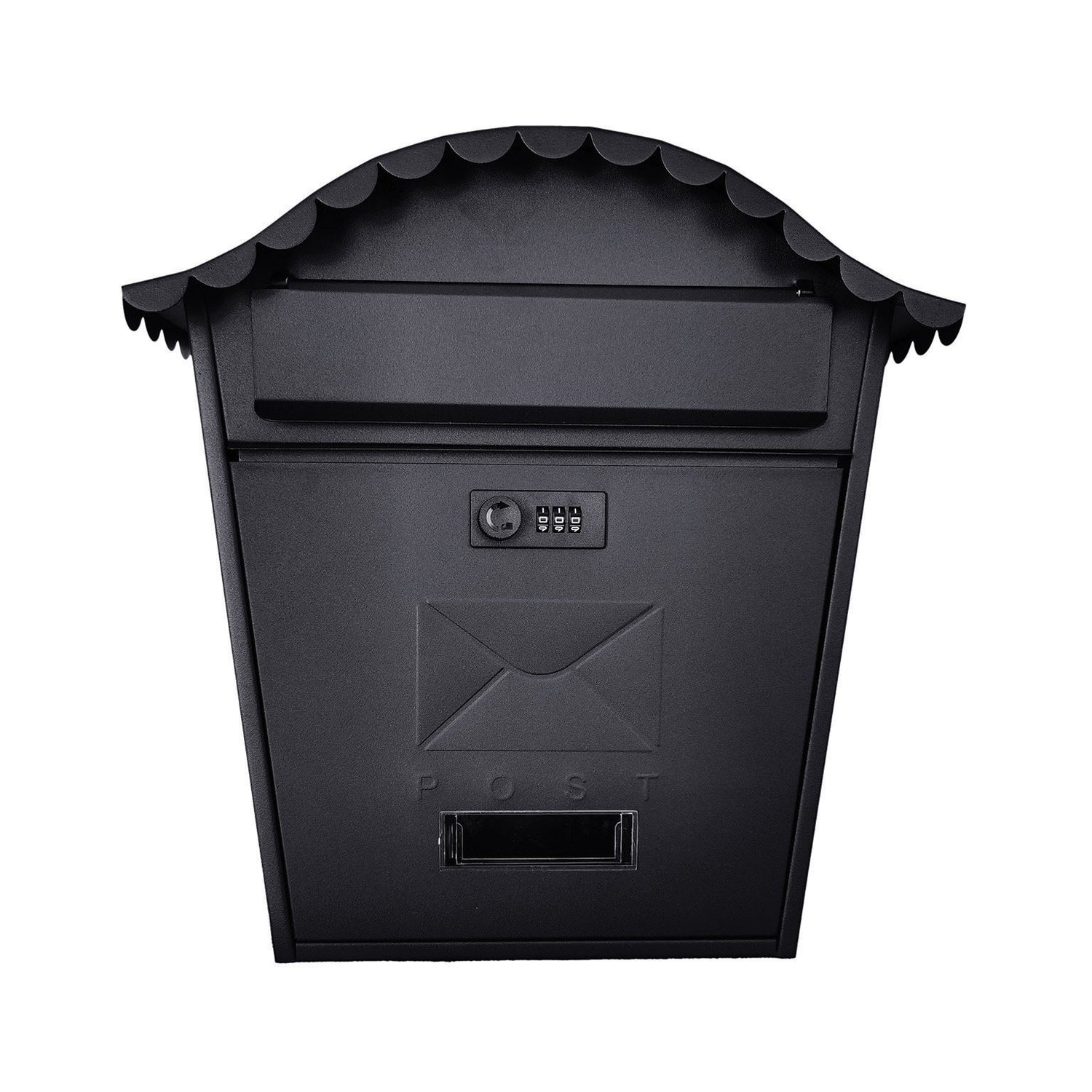 POSTPLUS TRADITIONAL Post Box Matt Black With Combination Lock