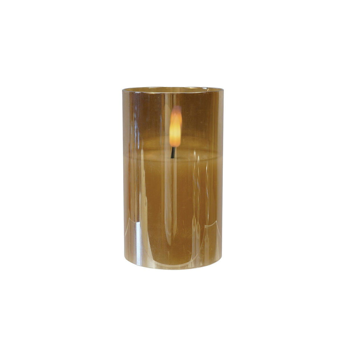DE VIELLE LARGE AMBER LED GLASS CANDLE
