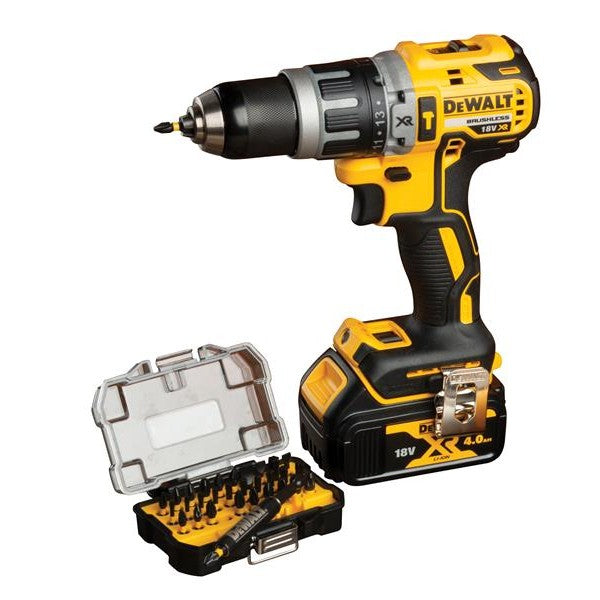 DEWALT DCD796M1 XR Combi Drill 18V 1 x 4.0Ah Li-ion + Impact Bit Set, 32 Piece