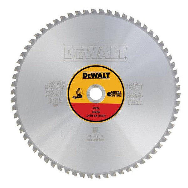 DEWALT DT1926 Steel Stationary Saw Blade 355 x 25.4mm x 66T