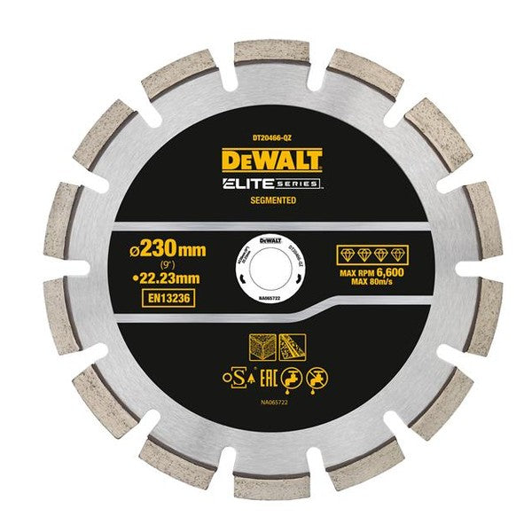 DEWALT ELITE SERIES™ Asphalt Diamond Segmented Wheel 230 x 22.23mm - Watson Hire
