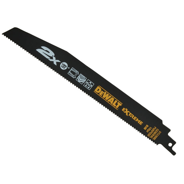 DEWALT 2X Life General Purpose Reciprocating Blade 228mm x 10 TPI (Pack 5)