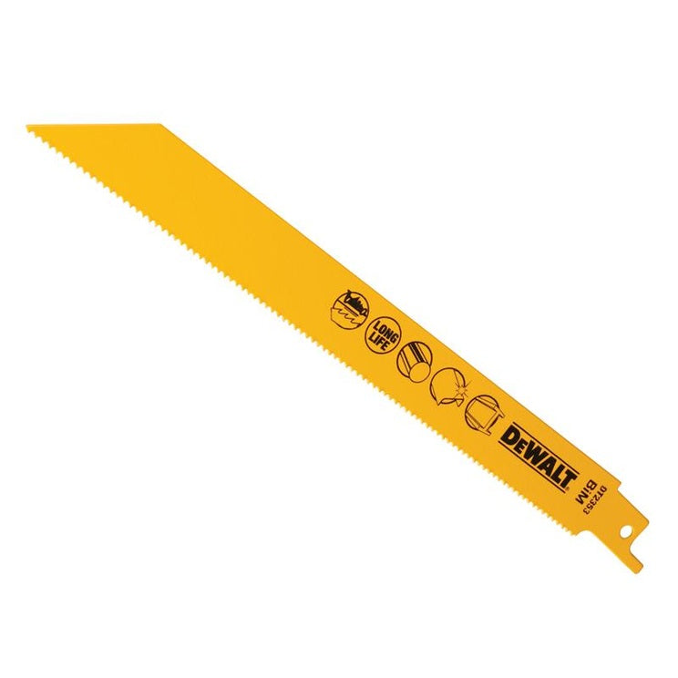 DEWALT Bi-Metal Reciprocating Blade for Metal 203mm x 14 TPI (Pack 5)