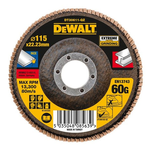 DEWALT Extreme Flap Disc 115 x 22.2mm 60G