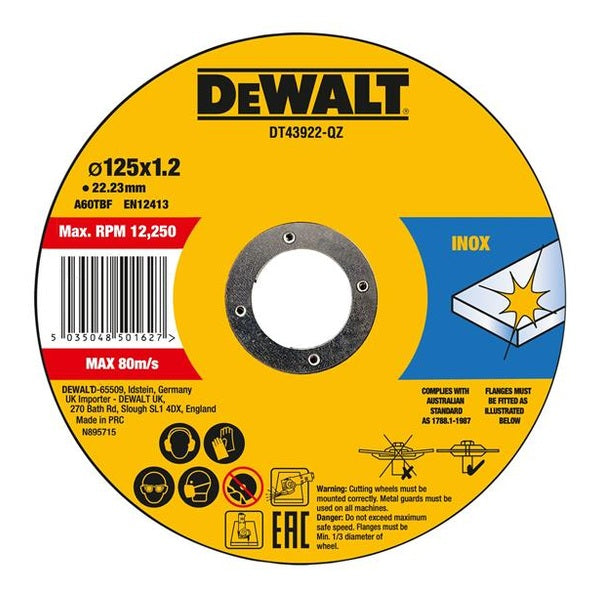 DEWALT Metal Cutting Disc 125 X 1.2 X 22.23mm