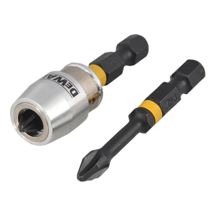 DEWALT Impact Torsion Bits PH2 x 50mm (x2) and Magnetic Screwlock Sleeve