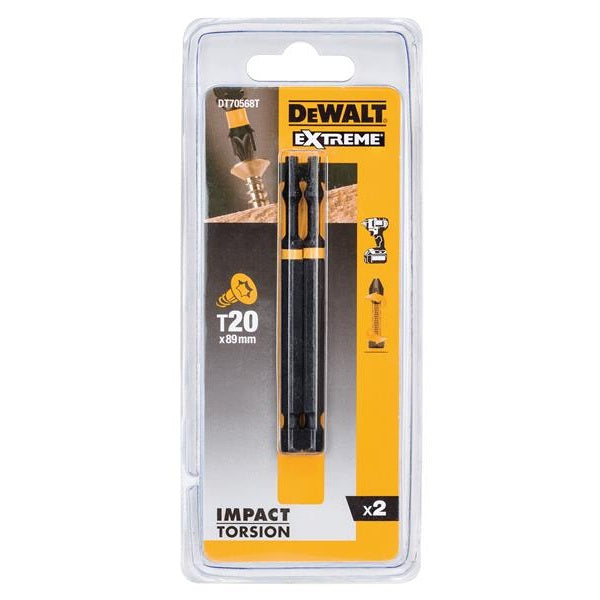 DEWALT Impact Torsion Bits TX20 x 85mm (Pack 2)