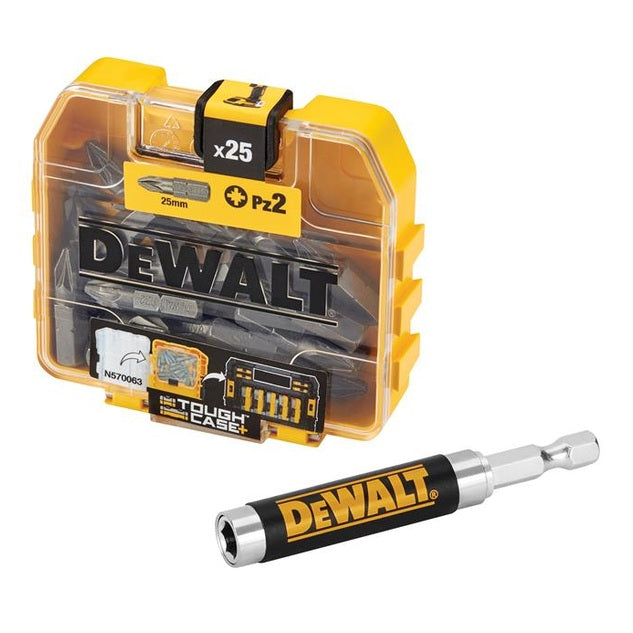 DEWALT DT7156 Torsion Bits PZ2 x 25mm (Tic Tac Box 25) + Holder