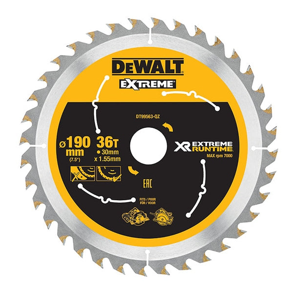 DEWALT XR FlexVolt Circular Saw Blade 190 x 30mm x 36T