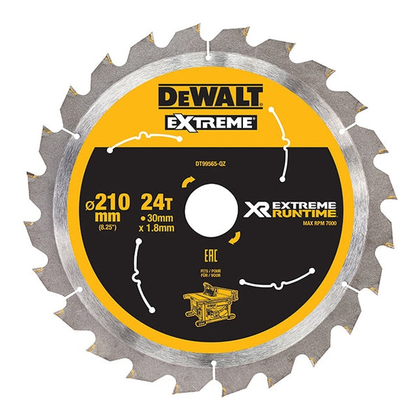 DEWALT XR FlexVolt Table Saw Blade 210 x 30mm x 24T