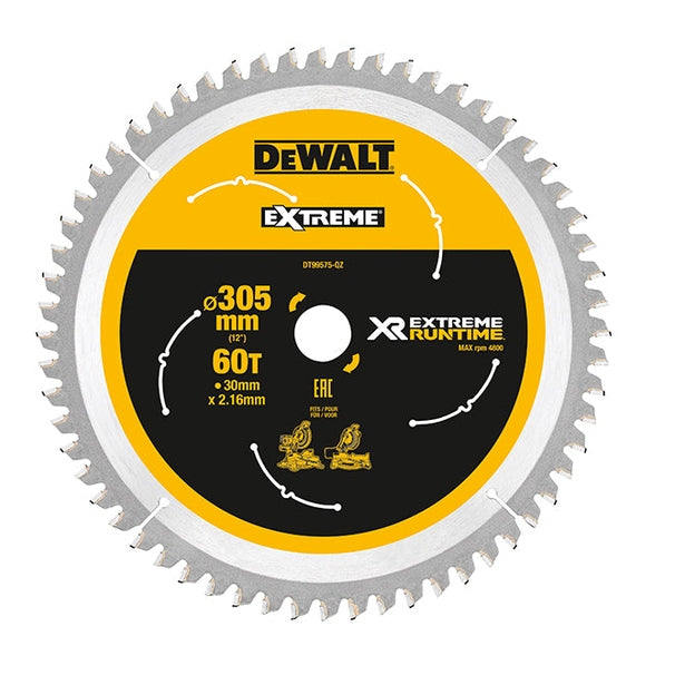 DEWALT XR FlexVolt Mitre Saw Blade 305 x 30mm x 60T