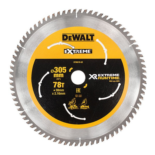 DEWALT XR FlexVolt Mitre Saw Blade 305 x 30mm x 78T