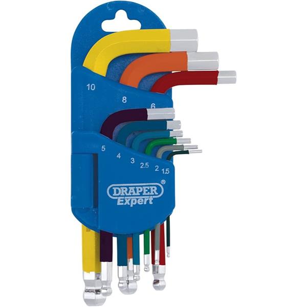 DRAPER 5 COLO UR BALL HEX KEY SET BK