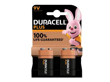 DURACELL 9V BATTERY PACK (TWIN PACK)