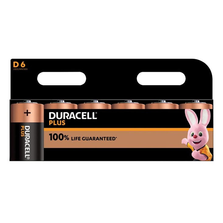 Duracell D Cell Plus Power +100% Batteries (Pack 6)