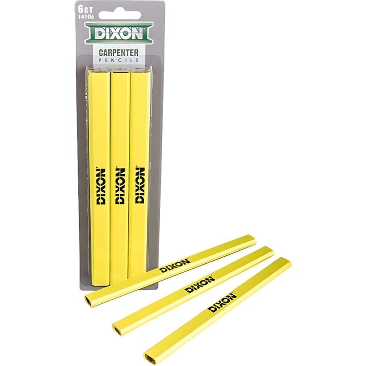 DIXON HI VIS CARPERNTER PENCILS 6PC