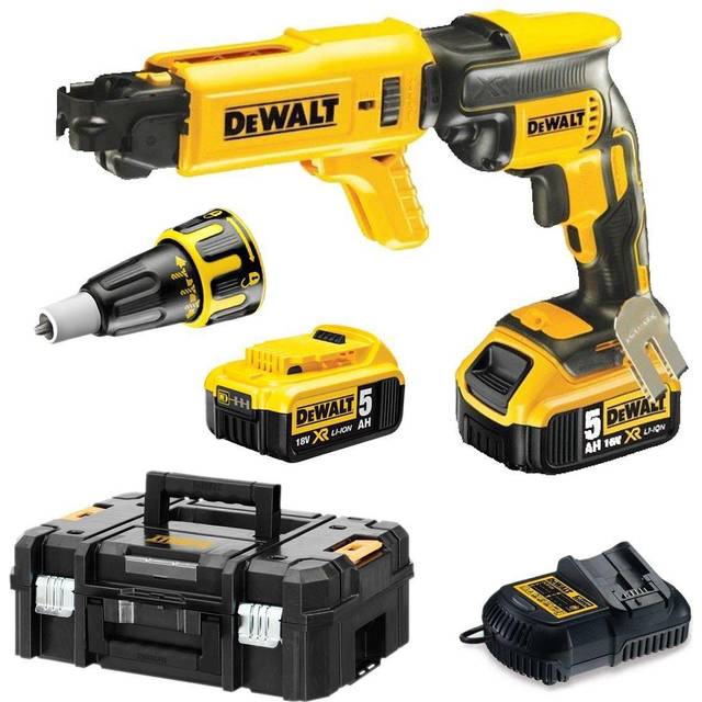 DEWALT 18V COLLATED DRYWALL SCREWDRIVER KIT 2 X 5AH BATTERIES