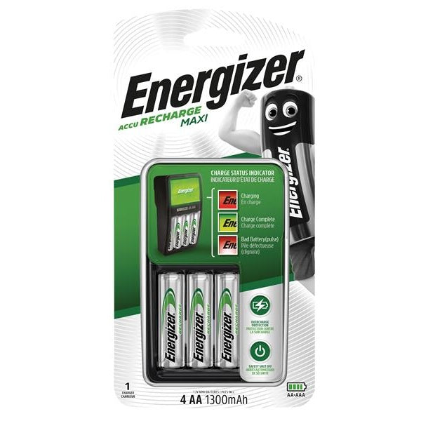 Energizer® Maxi Charger plus 4 x AA 1300 mAh Batteries