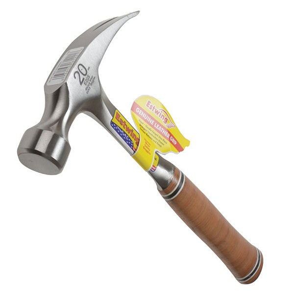 Estwing E20S Straight Claw Hammer - Leather Grip 560g (20oz) - Watson Hire