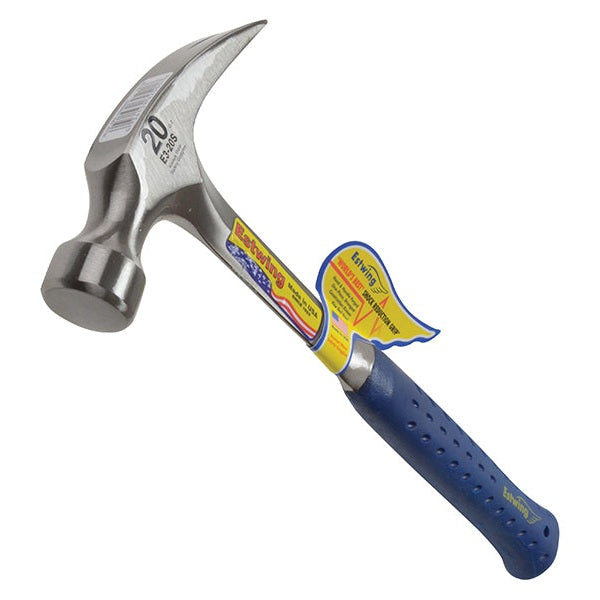 Estwing E3/20S Straight Claw Hammer - Vinyl Grip 560g (20oz) - Watson Hire