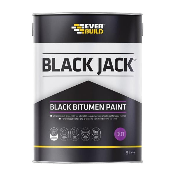 Everbuild Sika Black Jack® 901 Black Bitumen Paint 5 litre