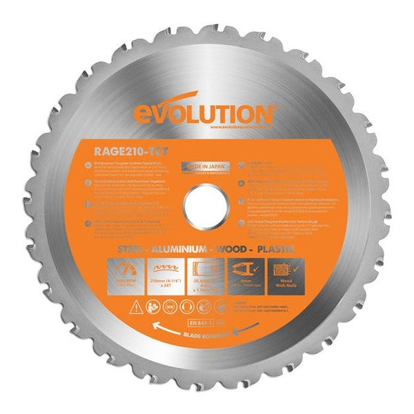 Evolution Multi-Material Mitre Saw Blade 210 x 25.4mm x 24T