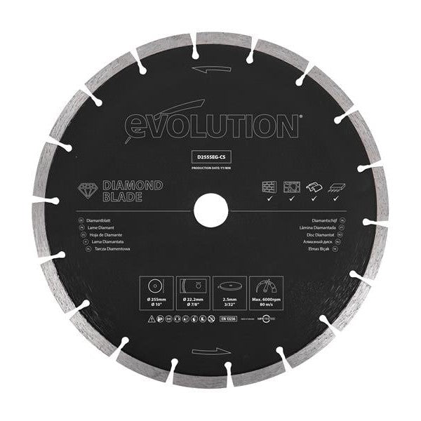 Evolution General Purpose Diamond Blade 255 x 22.2mm
